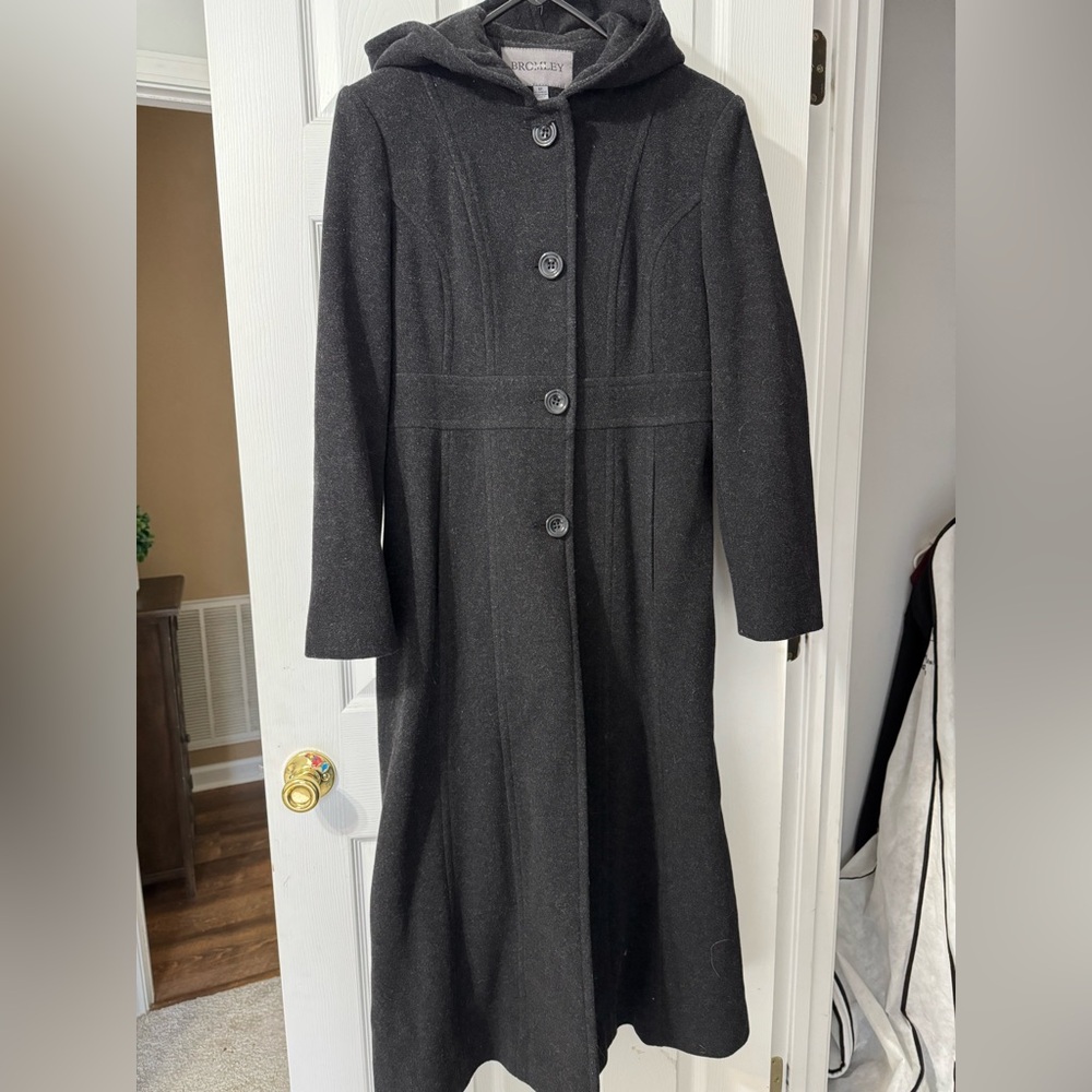 Charcoal Hooded Trench Coat